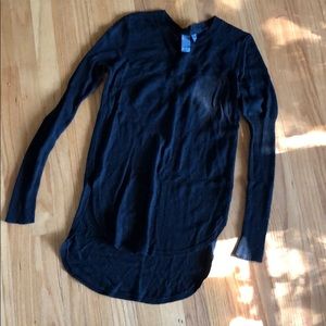 High low black thin sweater